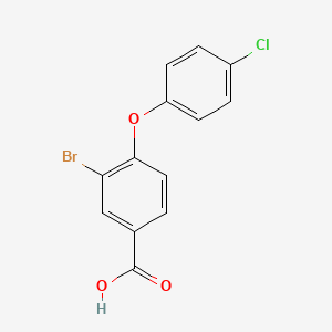 molecular formula C13H8BrClO3 B8304249 3-Bromo-4-(4-chlorophenoxy)-benzoic acid 