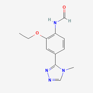 molecular formula C12H14N4O2 B8304257 N-(2-ethoxy-4-(4-methyl-4H-1,2,4-triazol-3-yl)phenyl)formamide 