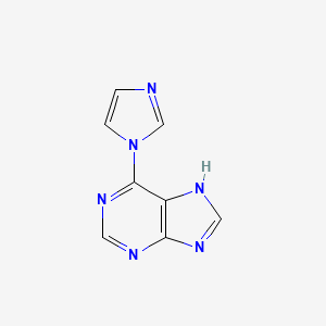 molecular formula C8H6N6 B8304276 6-(1H-Imidazole-1-yl)-9H-purine 