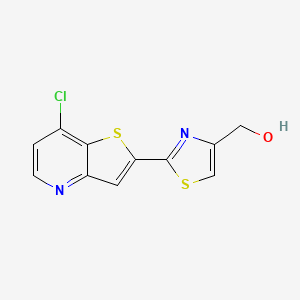 molecular formula C11H7ClN2OS2 B8304284 [2-(7-Chloro-thieno[3,2-b]pyridin-2-yl)-thiazol-4-yl]-methanol 