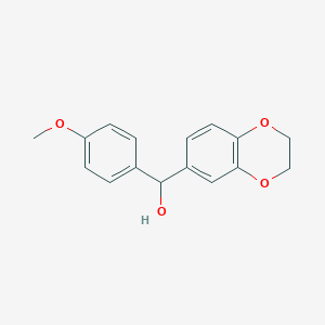 molecular formula C16H16O4 B8304325 (2,3-Dihydro-benzo[1,4]dioxin-6-yl)-(4-methoxy-phenyl)-methanol 