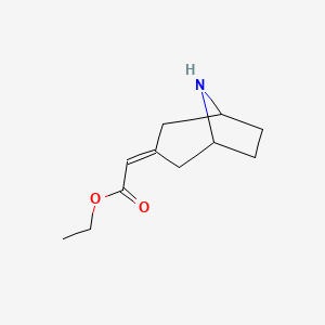 molecular formula C11H17NO2 B8304341 (8-Azabicyclo[3.2.1]oct-3-ylidene)acetic acid ethyl ester 