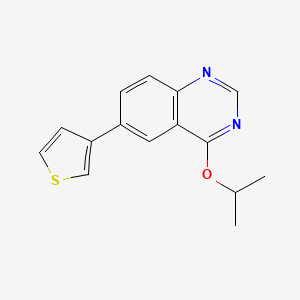 molecular formula C15H14N2OS B8304349 4-Isopropoxy-6-thiophene-3-yl-quinazoline 