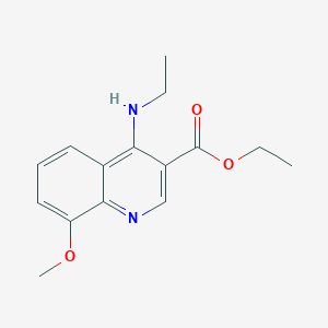 molecular formula C15H18N2O3 B8304367 4-Ethylamino-8-methoxy-quinoline-3-carboxylic acid ethyl ester 