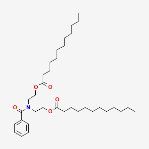 molecular formula C35H59NO5 B8304376 2-[Benzoyl(2-dodecanoyloxyethyl)amino]ethyl dodecanoate CAS No. 63056-93-9