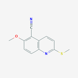 molecular formula C12H10N2OS B8304384 5-Cyano-6-methoxy-2-methylthioquinoline 