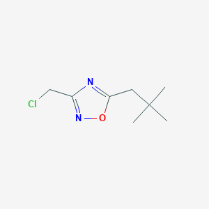 molecular formula C8H13ClN2O B8304394 3-(Chloromethyl)-5-(2,2-dimethylpropyl)-1,2,4-oxadiazole 