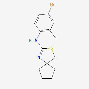 molecular formula C14H17BrN2S B8304473 2-(4-Bromo-2-methylphenylimino)-3-thia-1-azaspiro[4.4]nonane 