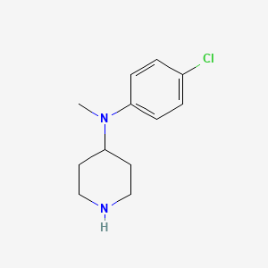 molecular formula C12H17ClN2 B8304487 4-(N-(4-chlorophenyl)-N-methylamino)-piperidine 