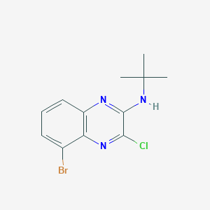 molecular formula C12H13BrClN3 B8304501 5-bromo-N-(tert-butyl)-3-chloroquinoxalin-2-amine 
