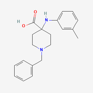 molecular formula C20H24N2O2 B8304513 1-Benzyl-4-(3-methylphenylamino)piperidine-4-carboxylic acid 