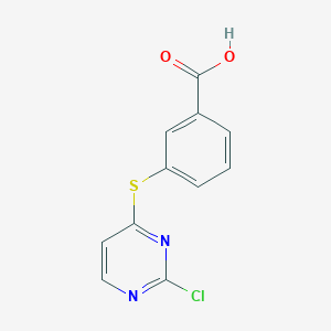 molecular formula C11H7ClN2O2S B8304514 4-(3-Carboxyphenylsulphanyl)-2-chloropyrimidine 
