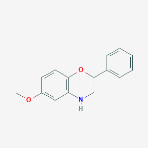 molecular formula C15H15NO2 B8304561 6-methoxy-2-phenyl-3,4-dihydro-2H-1,4-benzoxazine 