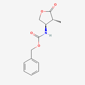 molecular formula C13H15NO4 B8304565 Benzyl ((3R,4R)-4-methyl-5-oxotetrahydrofuran-3-yl)carbamate 