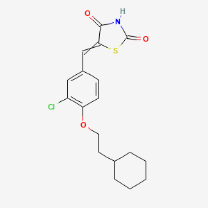 molecular formula C18H20ClNO3S B8304573 5-(3-Chloro-4-(2-cyclohexylethoxy)benzylidene)thiazolidine-2,4-dione 