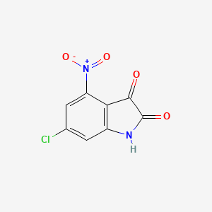 molecular formula C8H3ClN2O4 B8304616 6-Chloro-4-nitro-indoline-2,3-dione 