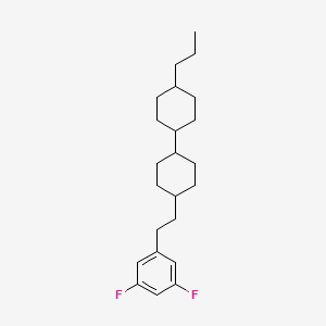 molecular formula C23H34F2 B8304649 Benzene, 1,3-difluoro-5-[2-(4'-propyl[1,1'-bicyclohexyl]-4-yl)ethyl]- 
