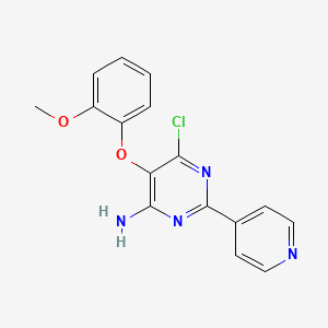 molecular formula C16H13ClN4O2 B8304666 4-Amino-6-chloro-5-(o-methoxyphenoxy)-2-(4-pyridyl)pyrimidine 