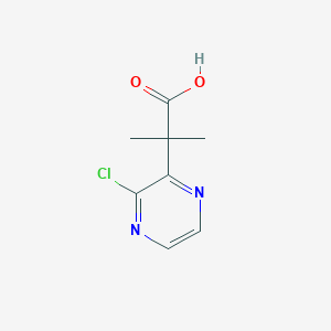 molecular formula C8H9ClN2O2 B8304699 2-(3-Chloropyrazin-2-yl)-2-methylpropanoic acid 