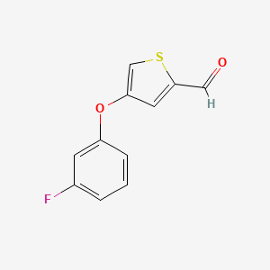 molecular formula C11H7FO2S B8304724 4-(3-Fluorophenoxy)thiophene-2-carbaldehyde 