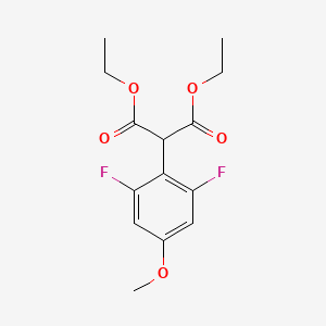 molecular formula C14H16F2O5 B8304733 Diethyl 2-(2,6-difluoro-4-methoxyphenyl)malonate 