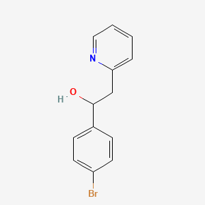 molecular formula C13H12BrNO B8304770 1-(4-Bromophenyl)-2-(2-pyridinyl)-1-ethanol 