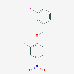 molecular formula C14H12FNO3 B8304777 1-[(3-Fluorobenzyl)oxy]-2-methyl-4-nitrobenzene 