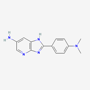 molecular formula C14H15N5 B8304783 6-amino-2-(4-dimethylaminophenyl)-1H-imidazo[4,5-b]pyridine 