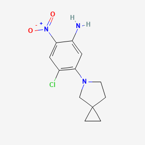 molecular formula C12H14ClN3O2 B8304800 5-(5-Aza-spiro[2.4]hept-5-yl)-4-chloro-2-nitro-phenylamine 