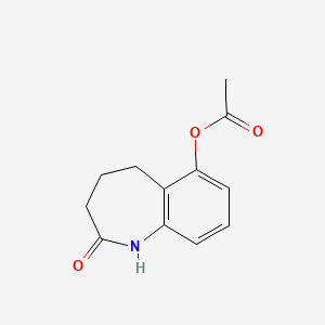 molecular formula C12H13NO3 B8304883 1,3,4,5-tetrahydro-6-acetoxy-2H-1-benzazepin-2-one 