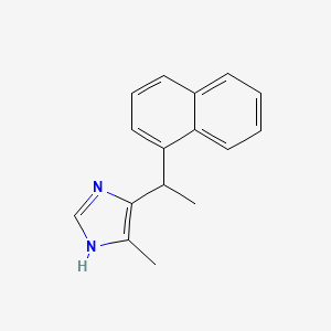 molecular formula C16H16N2 B8304935 5-Methyl-4-(1-(naphthalen-1-yl)ethyl)-1H-imidazole 