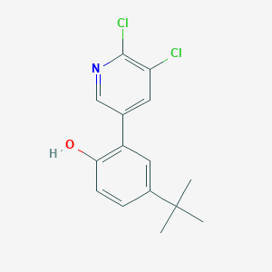 molecular formula C15H15Cl2NO B8304958 4-(Tert-butyl)-2-(5,6-dichloropyridin-3-yl)phenol 