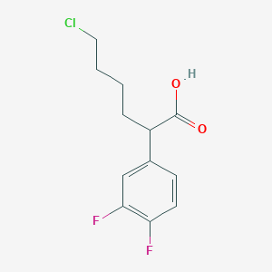molecular formula C12H13ClF2O2 B8305039 6-Chloro-2-(3,4-difluorophenyl)hexanoic acid 