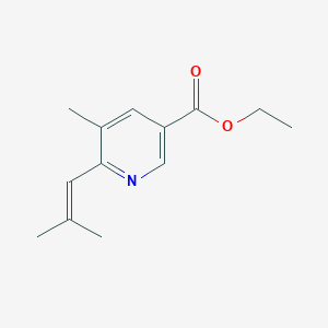 molecular formula C13H17NO2 B8305042 5-Methyl-6-(2-methyl-propenyl)-nicotinic acid ethyl ester 