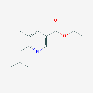 molecular formula C13H17NO2 B8305042 5-Methyl-6-(2-methylpropenyl)nicotinic acid ethyl ester 