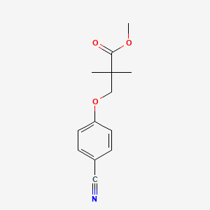 molecular formula C13H15NO3 B8305062 3-(4-Cyanophenoxy)-2,2-dimethylpropanoic acid methyl ester 
