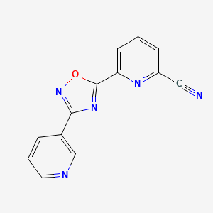 molecular formula C13H7N5O B8305074 6-(Pyridin-3-yl-[1,2,4]oxadiazol-5-yl)-pyridine-2-carbonitrile 