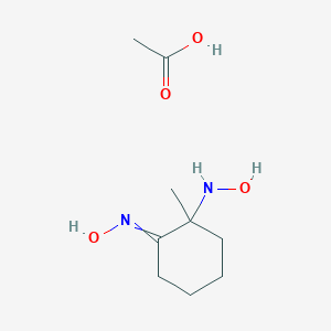 molecular formula C9H18N2O4 B083052 乙酸；N-[2-(羟氨基)-2-甲基环己亚甲基]羟胺 CAS No. 13785-66-5