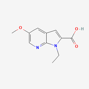 molecular formula C11H12N2O3 B8305215 1-Ethyl-5-methoxy-1H-pyrrolo[2,3-b]pyridine-2-carboxylic acid 