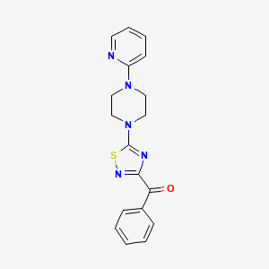 molecular formula C18H17N5OS B8305234 3-Benzoyl-5-[1-(2-pyridyl)piperazin4-yl]-1,2,4-thiadiazole 