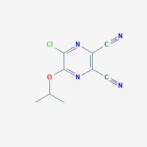 molecular formula C9H7ClN4O B8305251 2,3-Dicyano-5-chloro-6-isopropoxypyrazine 