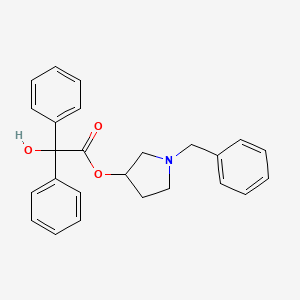 molecular formula C25H25NO3 B8305266 1-Benzyl-3-pyrrolidinyl hydroxy(diphenyl)acetate 