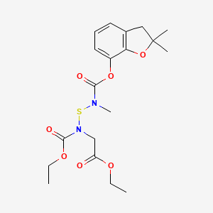 molecular formula C19H26N2O7S B8305268 Glycine, (((((2,3-dihydro-2,2-dimethyl-7-benzofuranyl)oxy)carbonyl)methylamino)thio)-N-(ethoxycarbonyl)-, ethyl ester CAS No. 82560-34-7