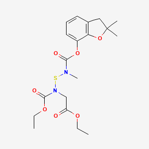 B8305268 Glycine, (((((2,3-dihydro-2,2-dimethyl-7-benzofuranyl)oxy)carbonyl)methylamino)thio)-N-(ethoxycarbonyl)-, ethyl ester CAS No. 82560-34-7