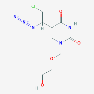 molecular formula C9H12ClN5O4 B8305269 1-(2-Hydroxyethoxymethyl)-5-(1-azido-2-chloroethyl)uracil 