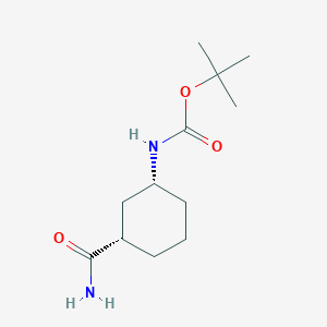 molecular formula C12H22N2O3 B8305341 Tert-butyl cis-(3-carbamoylcyclohexyl)carbamate 