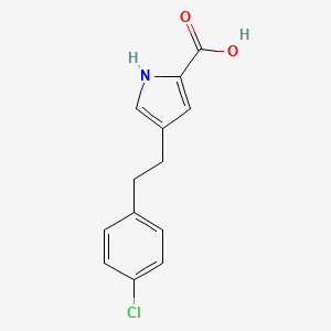 molecular formula C13H12ClNO2 B8305353 4-(4-chlorophenethyl)-1H-pyrrole-2-carboxylic acid 