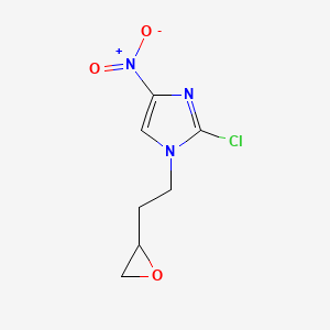 molecular formula C7H8ClN3O3 B8305402 2-chloro-4-nitro-1-[2-(2-oxiranyl)ethyl]-1H-imidazole 