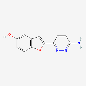 molecular formula C12H9N3O2 B8305676 2-(6-Amino-pyridazin-3-yl)-benzofuran-5-ol 