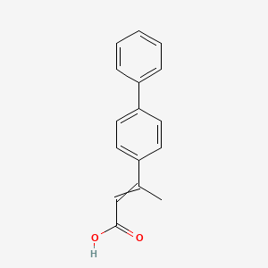 molecular formula C16H14O2 B8305742 3-(4-Biphenylyl)-2-butenoic acid 